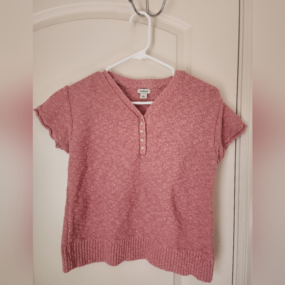 L.L. Bean Pink Textured Top